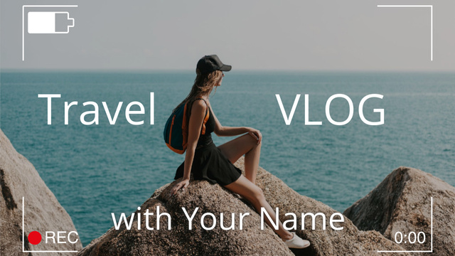Summer Travel Vlog  Youtube Thumbnail Modelo de Design