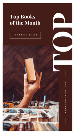 Plantilla de diseño de los mejores libros de la montura con libro de mano Instagram Story 