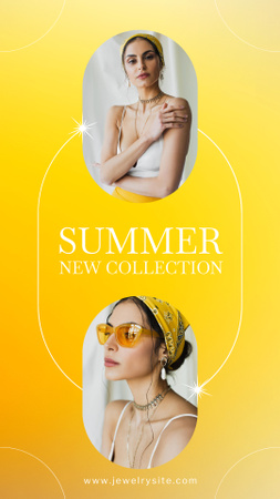 letní šperky reklamy Instagram Story Šablona návrhu