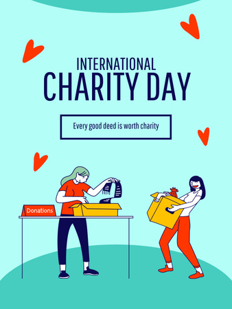 Plantilla de diseño de Anuncio del Día Internacional de la Caridad Poster US 