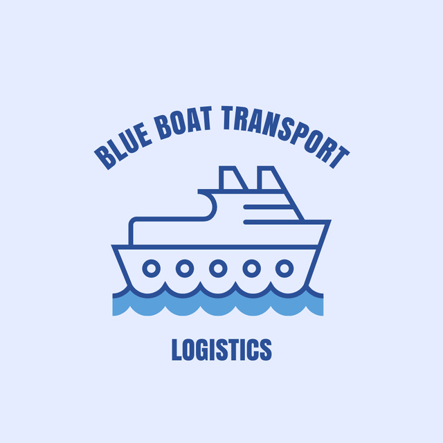 Ship Logistics Emblem Logo Design Template