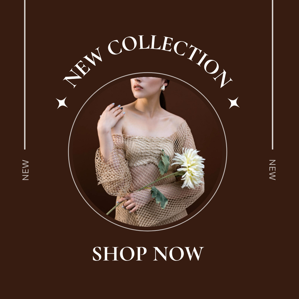 Brown Sale of Female Clothes Collection Instagram Tasarım Şablonu