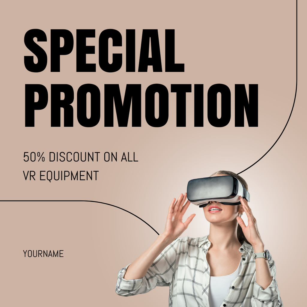 Ontwerpsjabloon van Instagram AD van Special Promotion of Virtual Reality Glasses