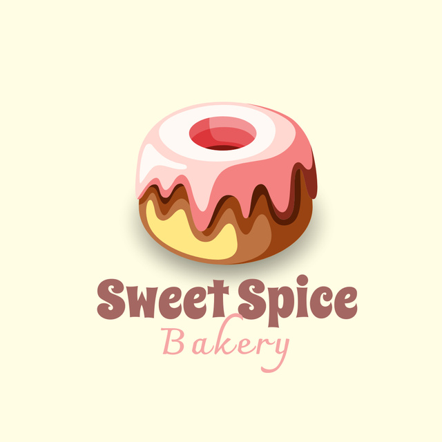 Bakery Ad with Cute Donut Logo 1080x1080pxデザインテンプレート