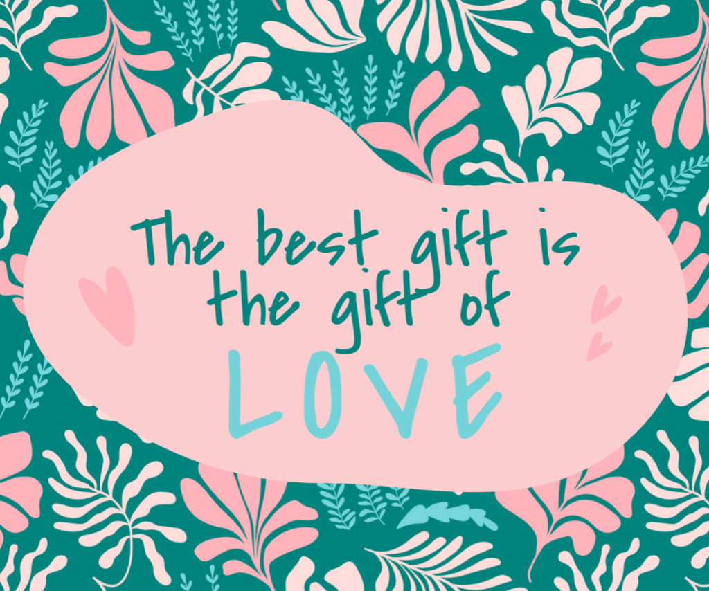 Colorful Leaves And Quote About Gift of Love Medium Rectangle Design Template