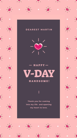 Valentine's Day card with tiny Pink Hearts Instagram Story Tasarım Şablonu