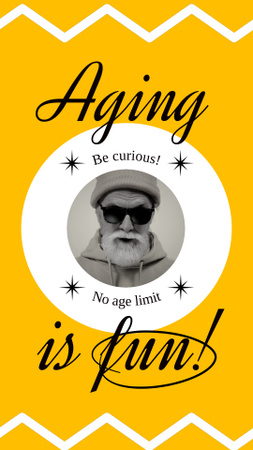 Motivational Quote About Age In Yellow Instagram Video Story Design Template