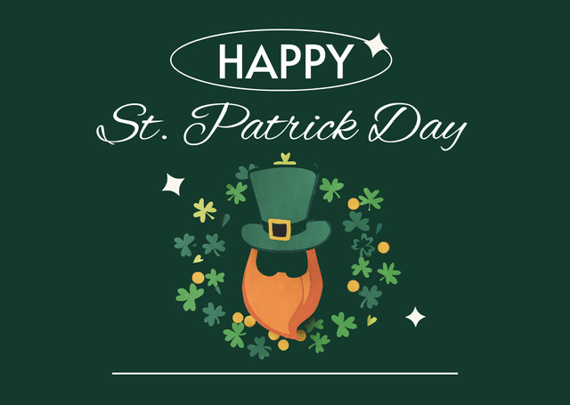 Plantilla de diseño de Happy St. Patrick's Day Wishes Card 