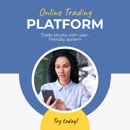 Template di design Promozione della piattaforma di trading online incentrata sull'utente Animated Post