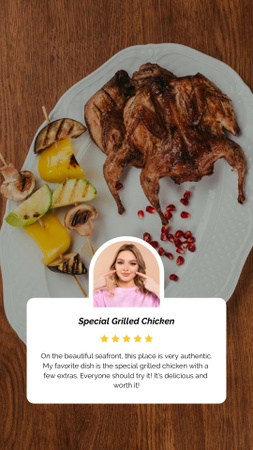 Designvorlage Special Grilled Chicken für Instagram Story