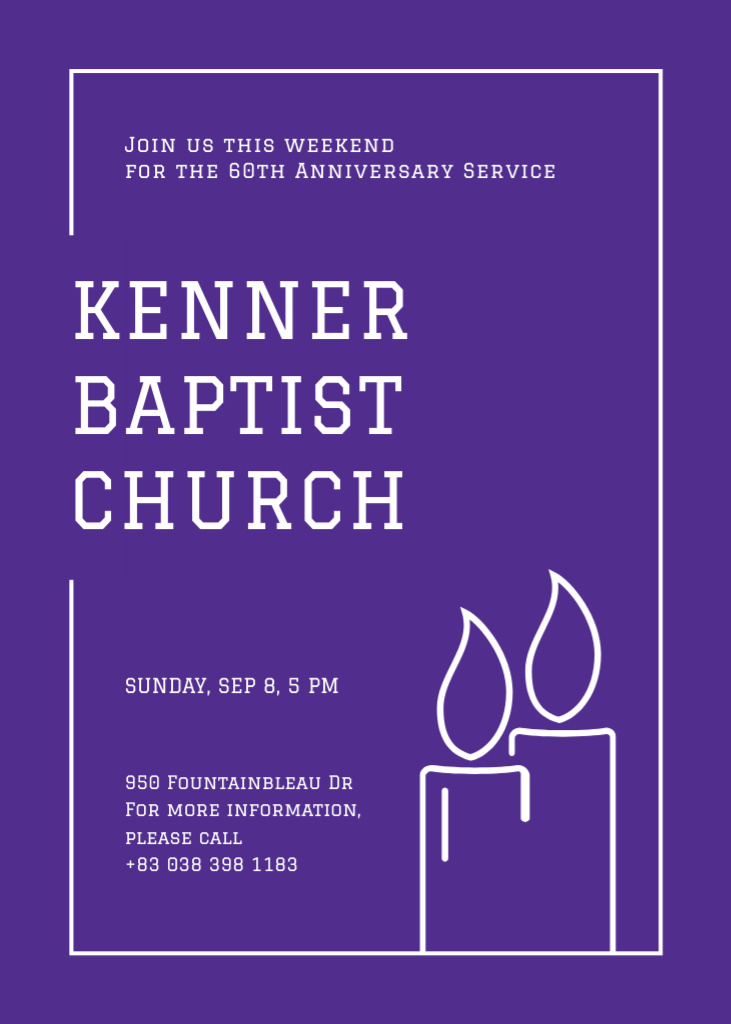 Baptist Religious Service in Church Postcard 5x7in Vertical Πρότυπο σχεδίασης