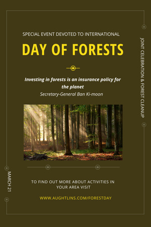 International Day of Forests Event Forest Road View Invitation 6x9in Modelo de Design