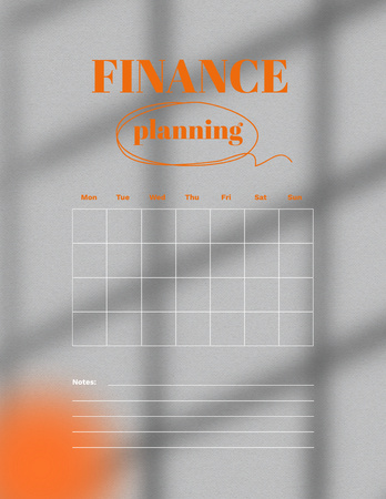 Havi pénzügyi tervezés Notepad 8.5x11in tervezősablon