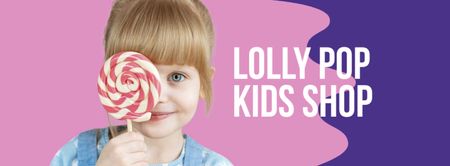 Cute Girl holding Big Lolly Pop Facebook cover Design Template