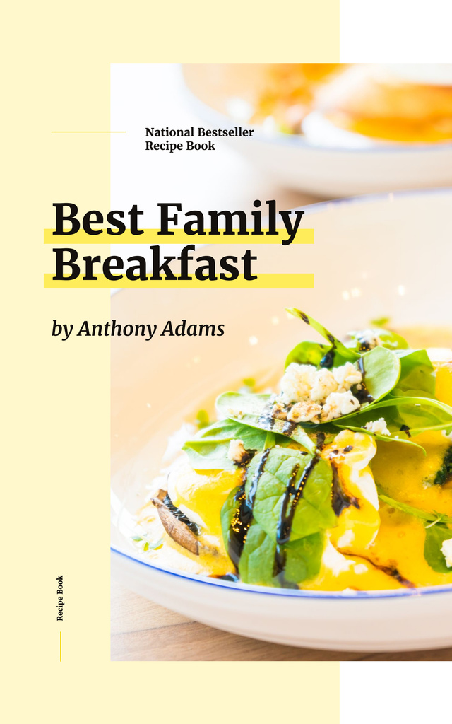 Breakfast Recipes Meal with Greens and Vegetables Book Coverデザインテンプレート