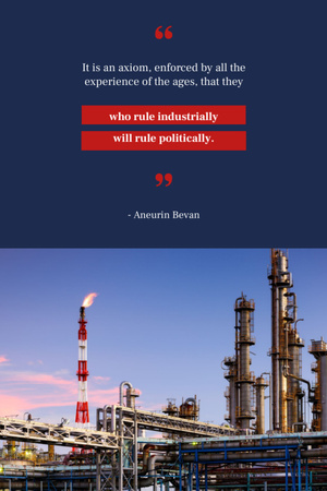 Industrial Plant With Chimneys And Quote Postcard 4x6in Vertical Design Template