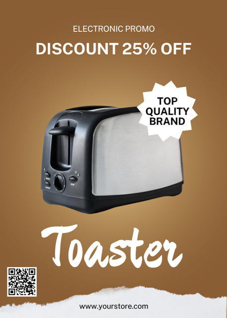 Ontwerpsjabloon van Flayer van Toasters Discount Brown