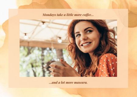 Young smiling woman Postcard Design Template