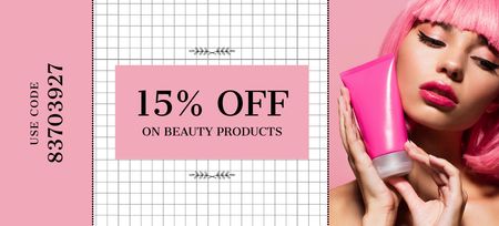 Beauty Products Discount coupon  Coupon 3.75x8.25in Design Template
