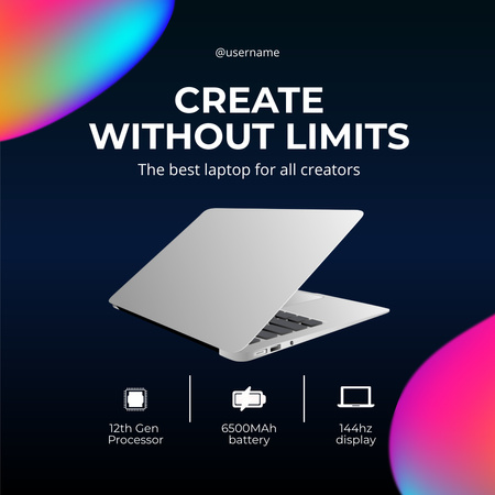Offer Best Laptops on Blue Instagram Design Template