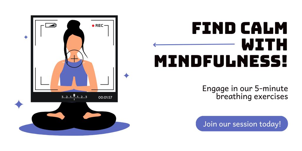 Reach Calm With Mindfulness Exercise Twitter Design Template