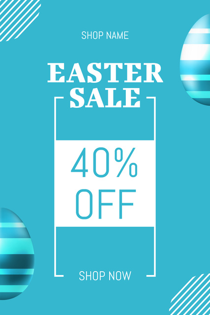 Easter Sale Announcement on Blue Pinterest Πρότυπο σχεδίασης