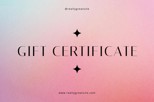 Template di design Special Gift Voucher Offer on Pink Gradient Gift Certificate