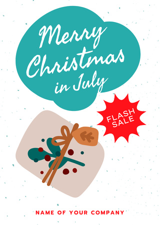July Christmas Sale Ad Flyer A6 Design Template