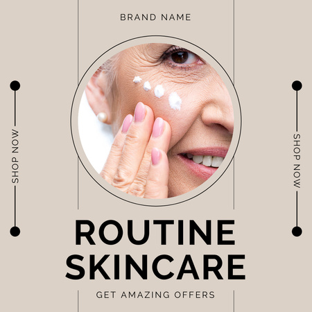 Skincare Routine With Discount For Seniors Instagram Design Template