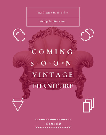 Antique Furniture Ad Luxury Armchair Poster 22x28in Design Template