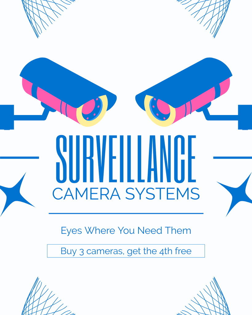 Discount on CCTV Security Systems Instagram Post Vertical tervezősablon