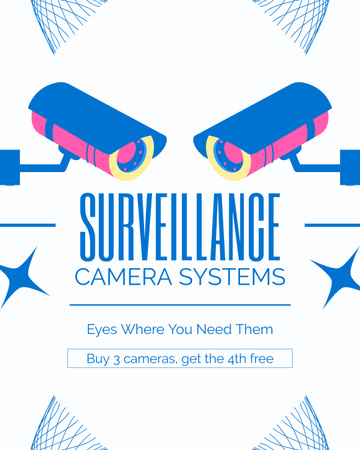 Plantilla de diseño de Descuento en sistemas de seguridad CCTV Instagram Post Vertical 