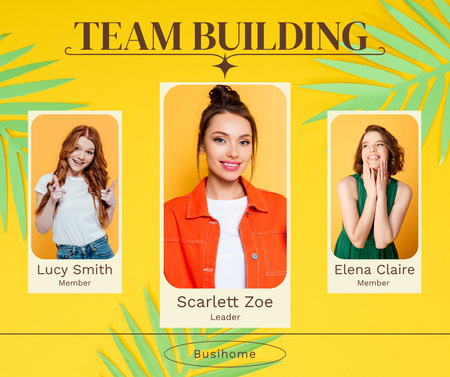 Team Building with Group of Women Facebook Design Template