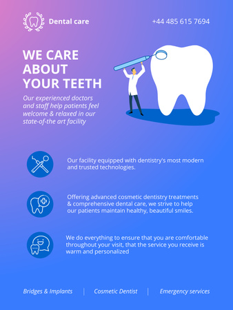 Dentist Services Offer Poster US – шаблон для дизайна