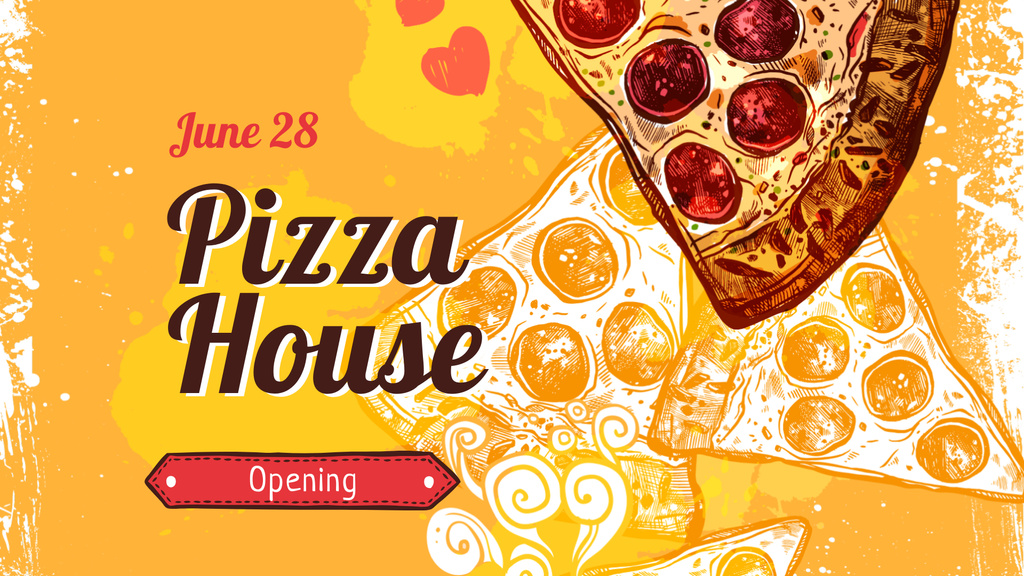 Pizzeria opening announcement FB event cover – шаблон для дизайна