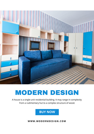 Plantilla de diseño de agencia inmobiliaria anuncio con apartamento moderno Poster 