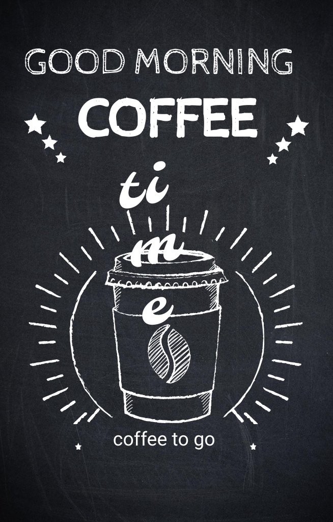 Modèle de visuel Coffee time chalk advertisement - Invitation 4.6x7.2in