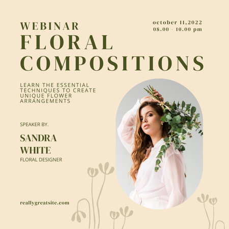 Plantilla de diseño de Floral Compositions Webinar Instagram 