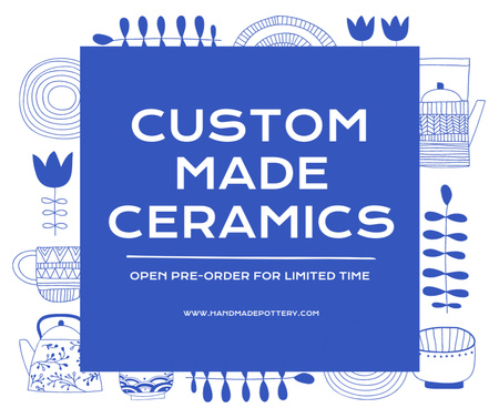 Custom Made Ceramics With Pre-Order Offer Facebook Design Template