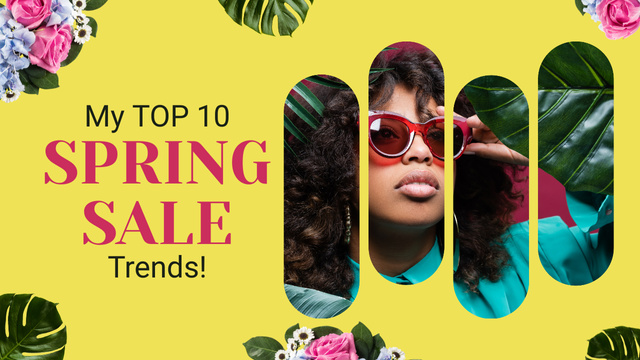 Ontwerpsjabloon van Youtube Thumbnail van Spring Sale Trend List