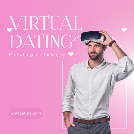 Man Uses Virtual Reality Technology for Dating Instagram Šablona návrhu