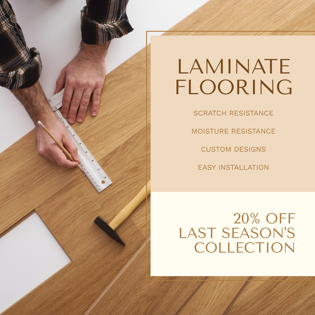 Plantilla de diseño de Various Advantages And Laminate Flooring Service With Discounts Animated Post 