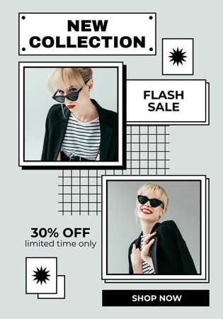 Designvorlage Women's Fashion Sale with Collage für Poster 28x40in