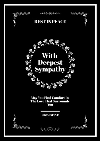 Deepest Sympathy Message in Black Flayer Design Template