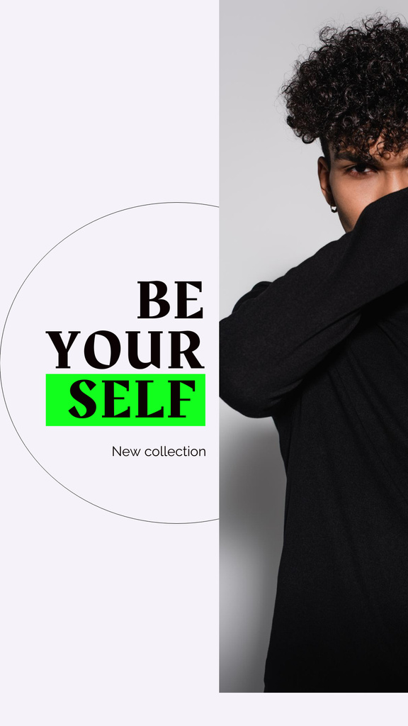 Plantilla de diseño de Fashion Collection Ad with Man in Black Outfit Instagram Story 