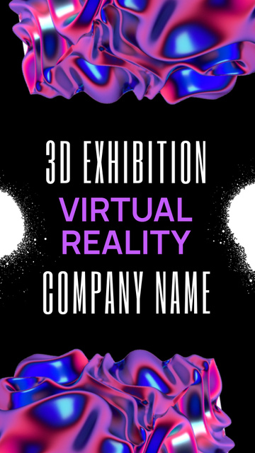 Ontwerpsjabloon van Instagram Video Story van Virtual 3D Exhibition Announcement