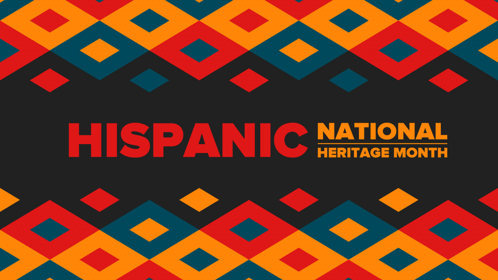 Plantilla de diseño de Colorful Rhombus Pattern For Hispanic Heritage Month Celebration Zoom Background 