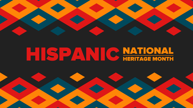 Ontwerpsjabloon van Zoom Background van Colorful Rhombus Pattern For Hispanic Heritage Month Celebration
