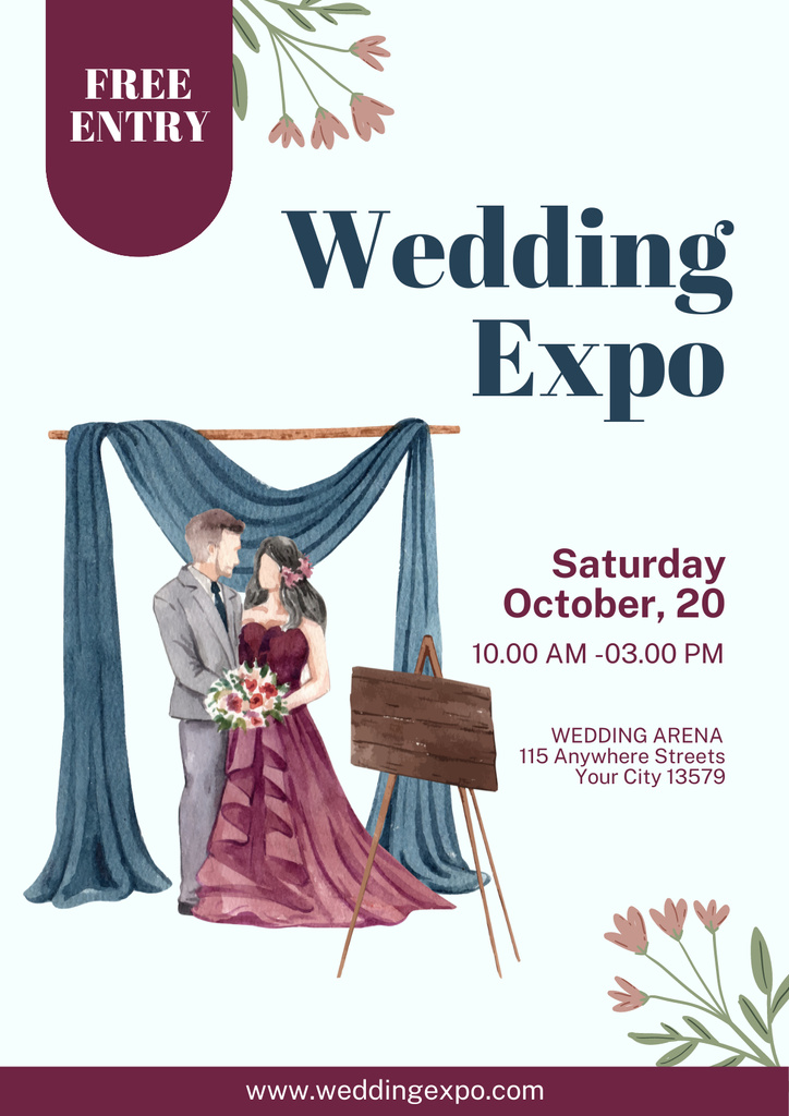 Wedding Expo Announcement Poster Tasarım Şablonu