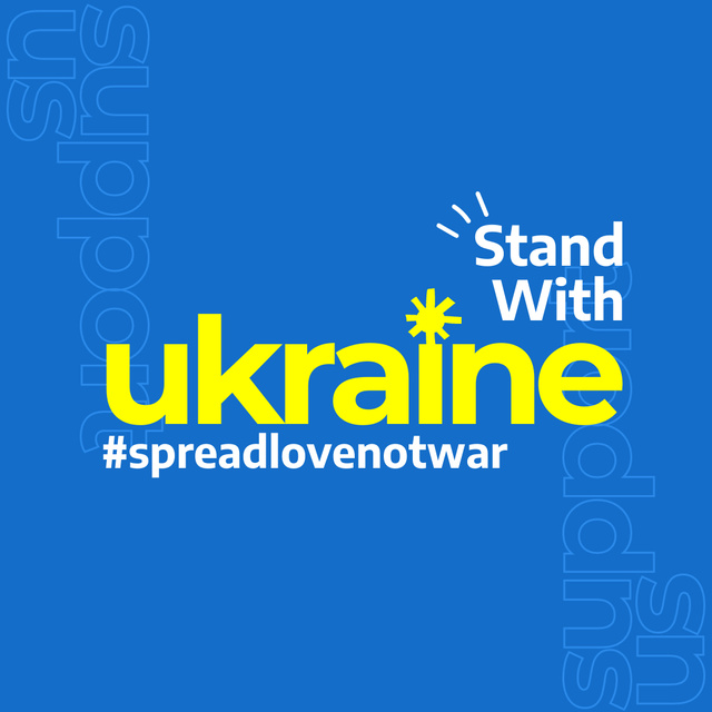 Spread Love Not War in Ukraine Instagramデザインテンプレート